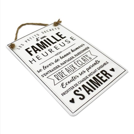 Plaque Metal Famille Heureuse