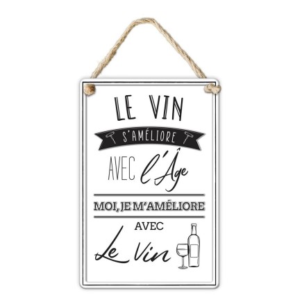 Plaque Le vin s'améliore avec l'âge