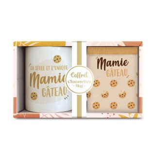 Coffret Mug Chaussettes Mamie Gateau