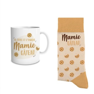 Coffret Mug Chaussettes Mamie Gateau