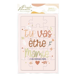 Carte Puzzle Annonce "Etre Mamie"