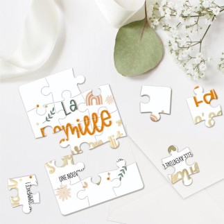 Carte Puzzle Annonce "La Famille"