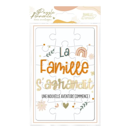 Carte Puzzle Annonce "La Famille"