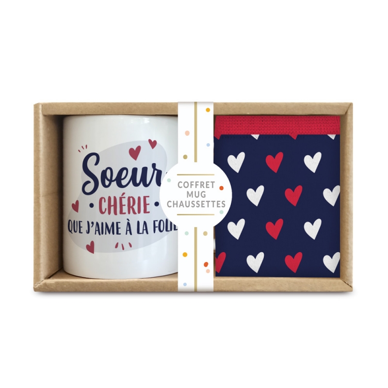 Coffret Mug Chaussettes "Soeur Cherie..."