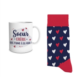 Coffret Mug Chaussettes "Soeur Cherie..."