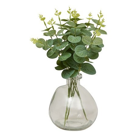 Composition eucalyptus Urice haut 35 cm avec vase verre