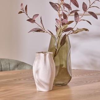 Vase sablé 20,5 cm blanc