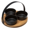 SET APERITIF ACACIA NOIR 4 PIECES