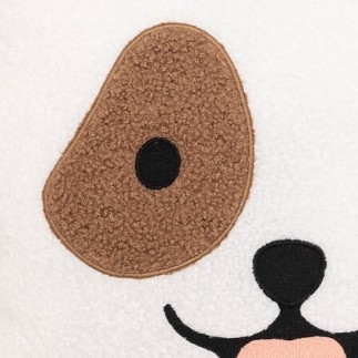 Coussin bouclette Scott 40 x 40 cm polyester motif chien chambre d'enfant garçon