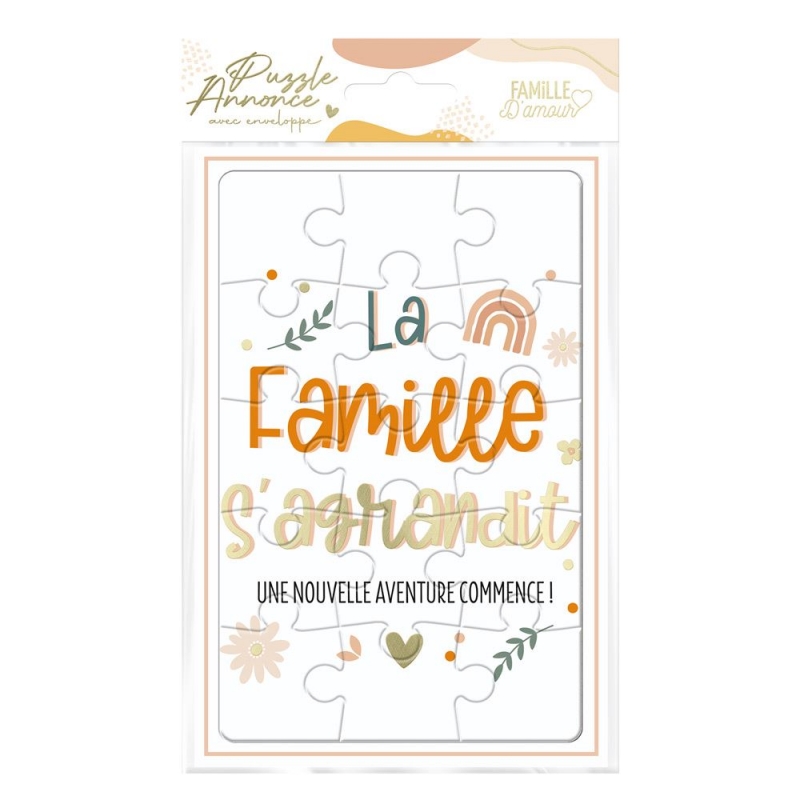 Carte Puzzle Annonce "La Famille"