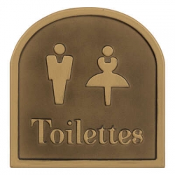 Plaque de porte toilettes Mattia 17 x 16 cm métal