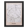 Affiche cadre plan de Paris 18 x 24 cm