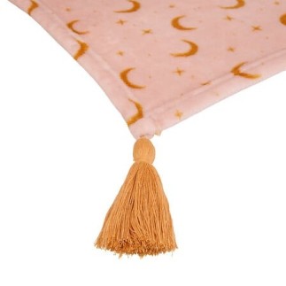 Plaid nomade lune flanelle rose