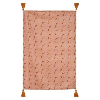 Plaid nomade lune flanelle rose