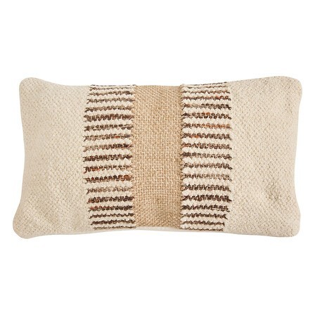 Coussin rayé Striscia jute ivoire