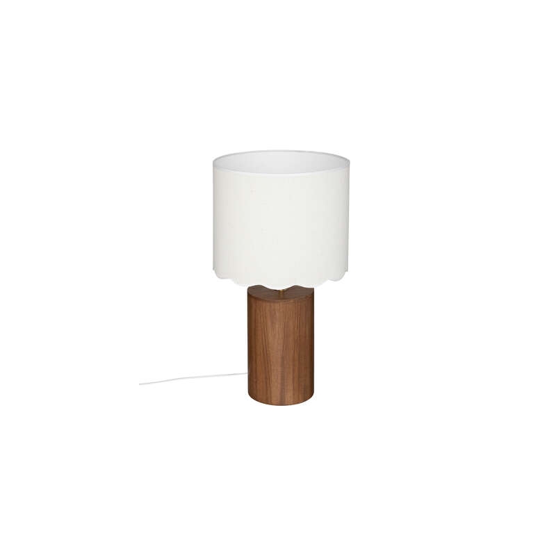 Lampe cylindre Vania 50 cm tissu festons