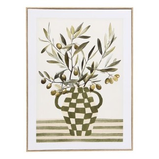 Toile imprimée olive Claudia 45 x 60 cm