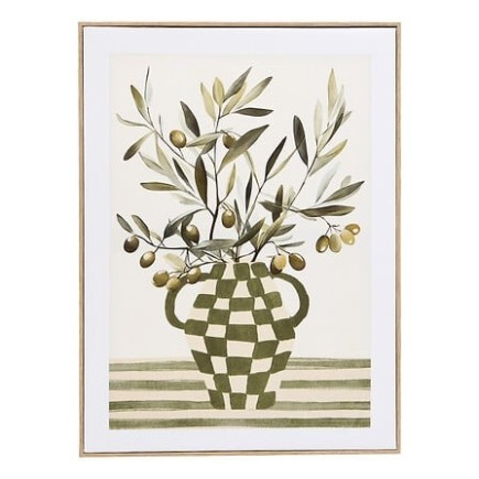 Toile imprimée olive Claudia 45 x 60 cm