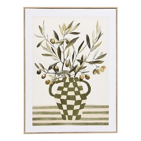Toile imprimée olive Claudia 45 x 60 cm