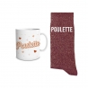 Coffret Mug/Chaussettes Paillettes Poulette