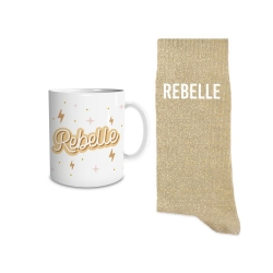Coffret Mug/Chaussettes Paillettes Rebelle