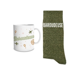 Coffret Mug/Chaussettes Paillettes Baroudeuse
