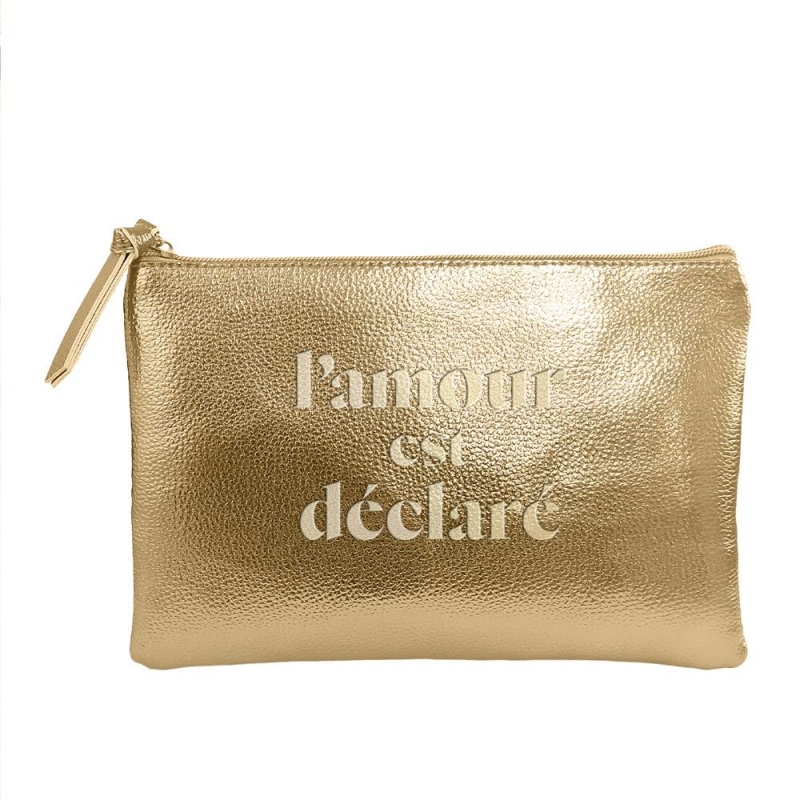 Sac Pochette L'AMOUR EST DECLARE Metal Or