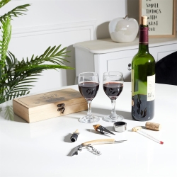 COFFRET EN BAMBOU POUR LE VIN 5 ACCESSOIRES