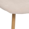 Chaise Roka velours côtelé pieds imitation chêne beige