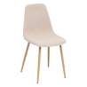 Chaise Roka velours côtelé pieds imitation chêne beige