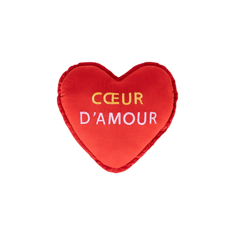 Coussin forme cœur Amour