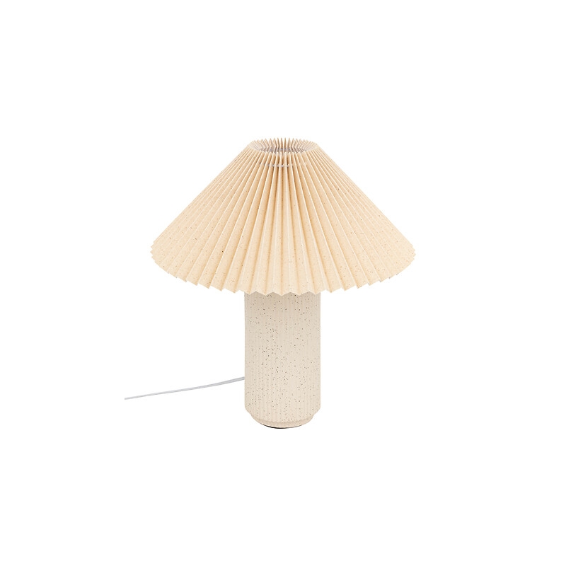 Lampe cylindre Talya haut 38 cm céramique blanc