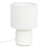 Lampe cylindre Bona haut 22 cm bouclette blanc