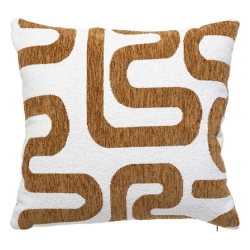 Coussin jacquard Safina 40 x 40 cm chenille caramel