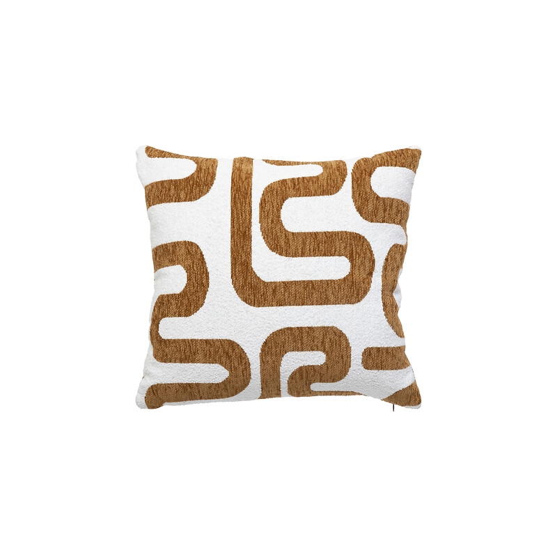 Coussin jacquard Safina 40 x 40 cm chenille caramel