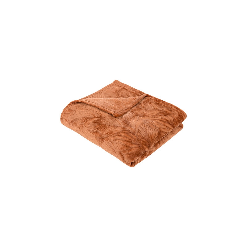 Plaid brush Ryo 125 x 150 cm flanelle terracotta