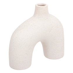 Vase Asy haut 18 cm céramique sablée blanc