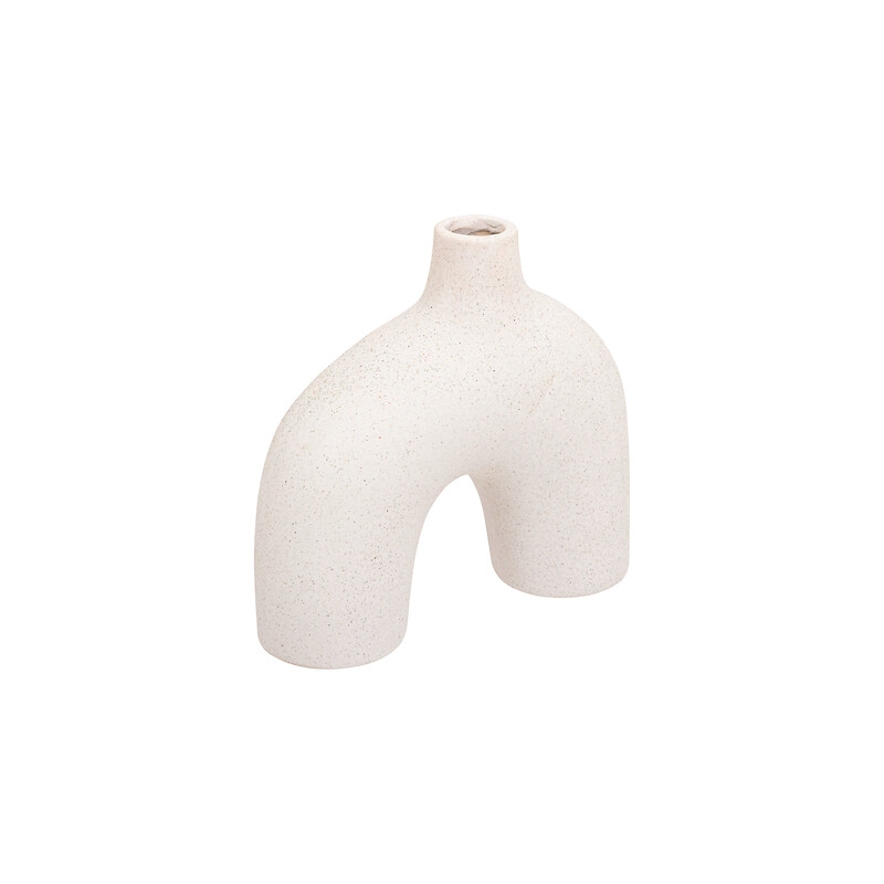 Vase Asy haut 18 cm céramique sablée blanc