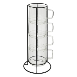 Rack 4 mugs Mia 30 cl verre