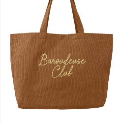 Sac Cabas Souple Velours Cotele Baroudeuse Club