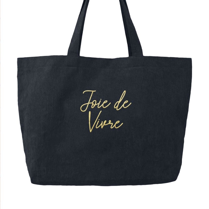 Sac Cabas Souple Velours Cotele Joie De Vivre