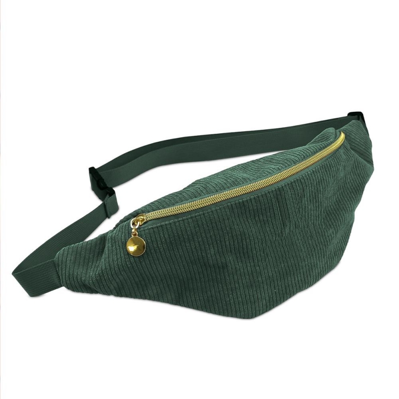 Sac Banane Velours Cotele Vert