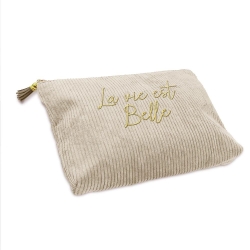 Pochette Velours Cotele La Vie Est Bell