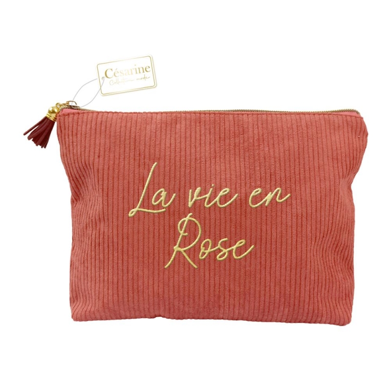 Pochette Velours Cotele La Vie En Rose