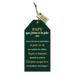 Plaque Bois "Papy Que J Aime..."