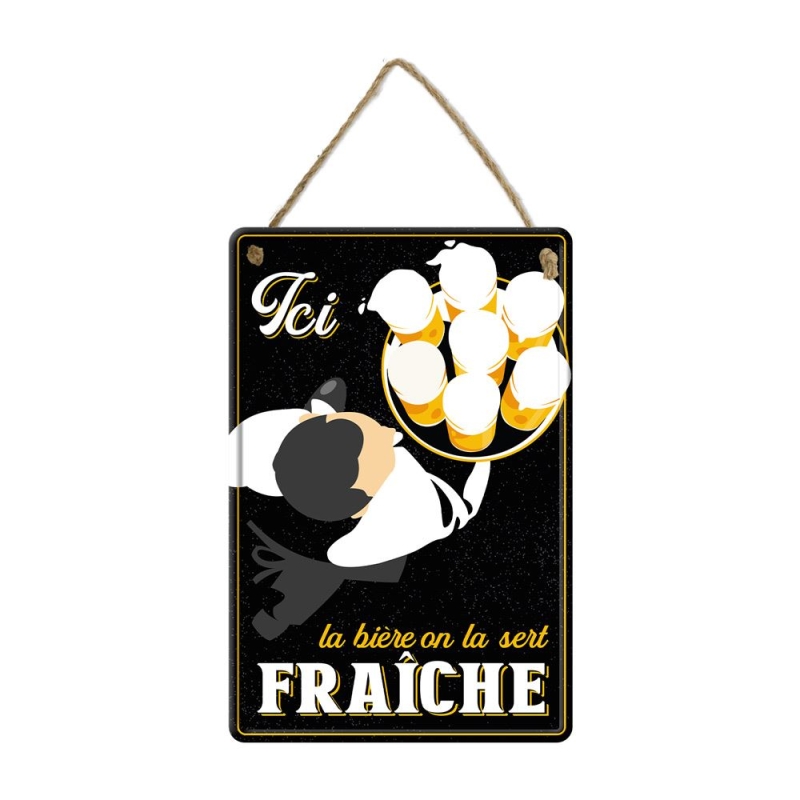 Plaque Metal Biere Fraiche