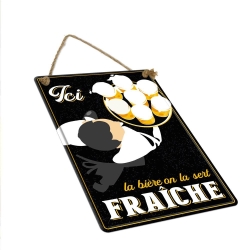 Plaque Metal Biere Fraiche