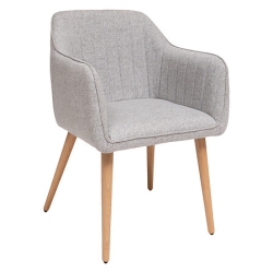 Fauteuil à dîner Visoca pieds bois gris