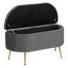 BANC COFFRE VELOURS SOLARO GRIS