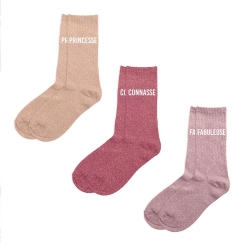 Coffret Trio Chaussettes Paillettes Princesse